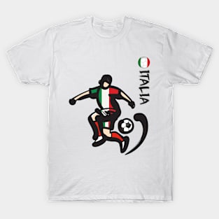 Dynamic Italy Soccer Player Pose V1-2 T-Shirt